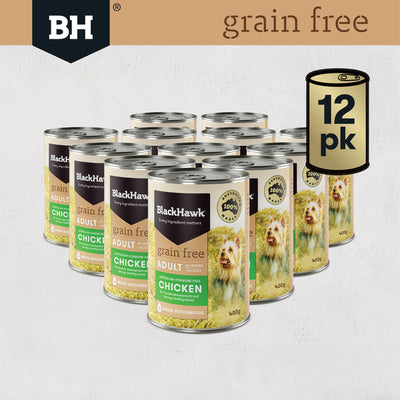 BLACKHAWK DOG CHICKEN GRAIN FREE 400G CTN 12