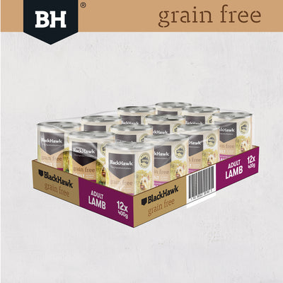 BLACKHAWK DOG LAMB GRAIN FREE 400G CTN 12