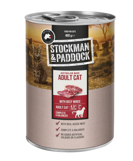 STOCKMAN PADDOCK WET BEEF - CAT 400GM X 12PK