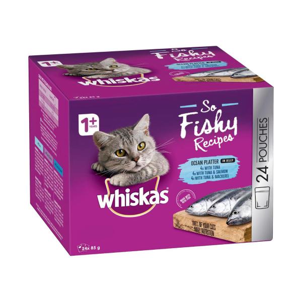 WHISKAS SINGLE POUCH SO FISHY 24X85G