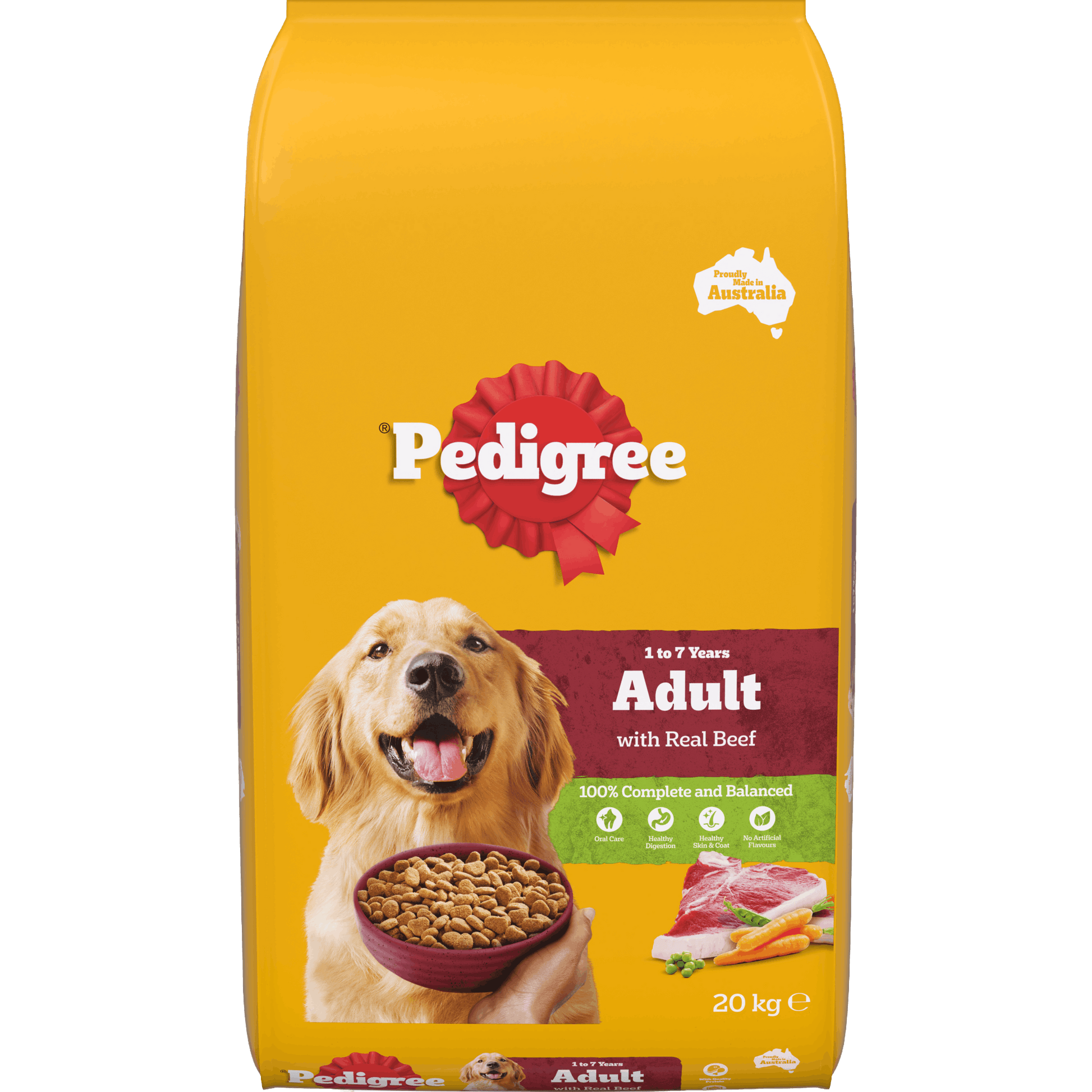PEDIGREE ADULT WITH BEEF 20KG BAG