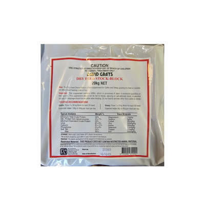 DAVID GRAY DRY FEED BLOCK 20KG