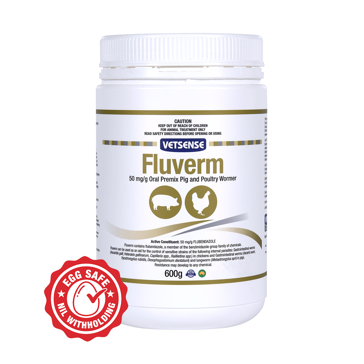 VETSENSE FLUVERM PIG & POULTRY WORMER 600G