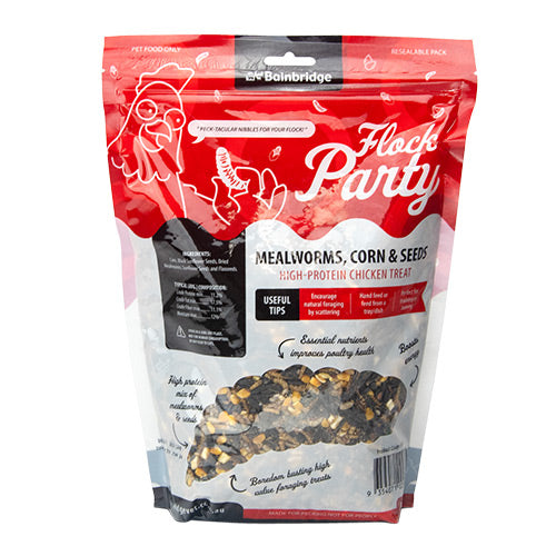 FLOCK PARTY MEALWORMS CORN & SEEDS 900gm